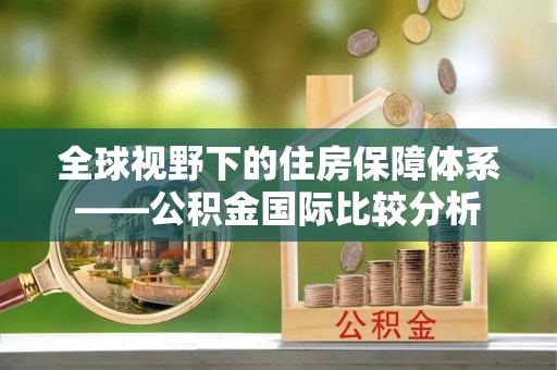 永济全球视野下的住房保障体系——公积金国际比较分析