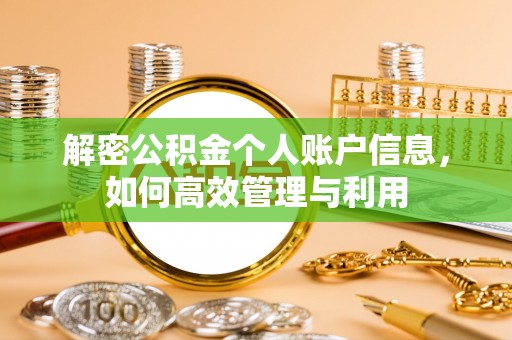 永济解密公积金个人账户信息，如何高效管理与利用