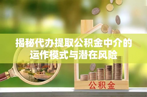 永济揭秘代办提取公积金中介的运作模式与潜在风险